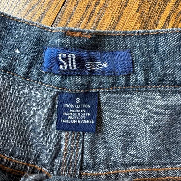 SO y2k Blue Cargo Shorts 100% Cotton Relaxed Fit Size Women’s 3 - Picture 2 of 9